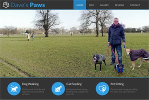Content managed web site design and build for Dave's Paws