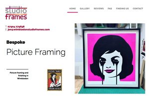 Bespoke CMS web site design and build for local bespoke picture framer